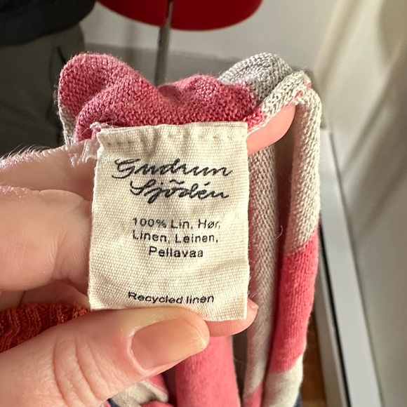 Gudrun Sjoden Red and Cream Striped Linen Sweater - Picture 11 of 11